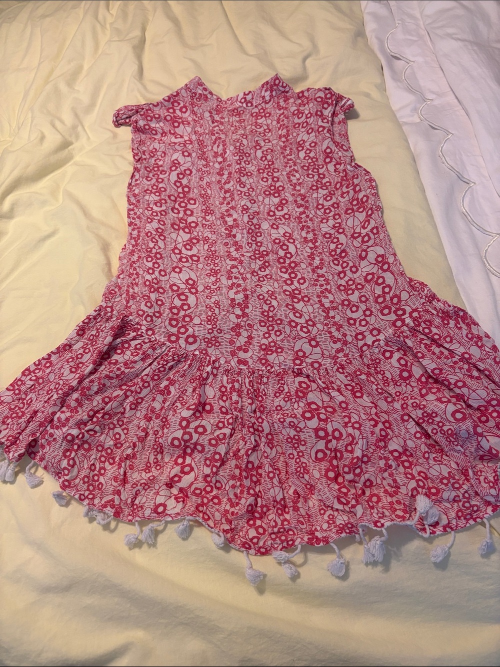 Poupette St. Barth Pink Printed Tassel-Hem Mini coverup - Picture 3 of 4